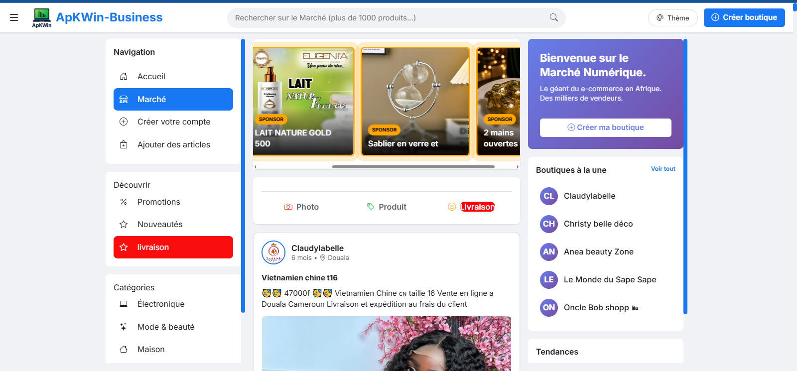Création de site E-commerce Apkwin Business